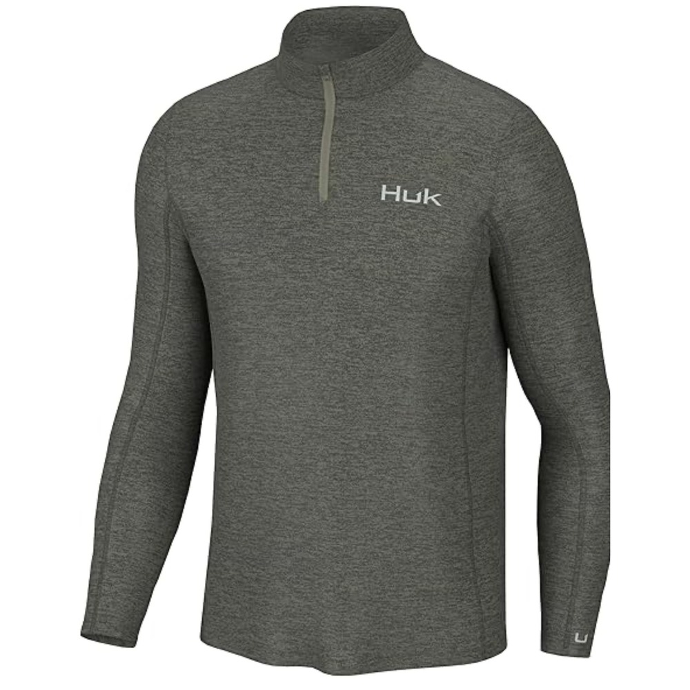 Huk XXL Mens Long Sleeve Gray‎ 1/4 Zip Pullover Athletic Shirt